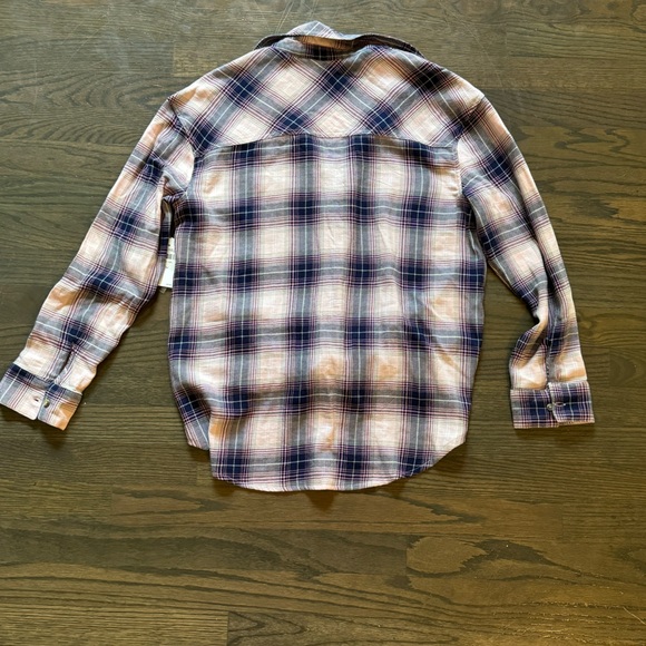 Justice perfectly plaid button down long sleeve size 14 plus - Picture 6 of 6